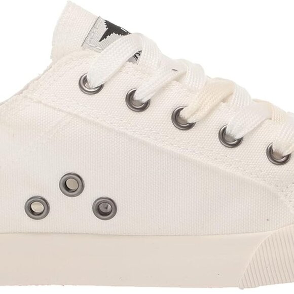 Women’s Canvas Sneaker White Plush Foam Comfort Rubber Sole Lace-Up - Picture 6 of 7